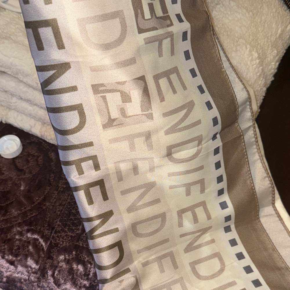 Beige and Brown Logo Shawl - Picture 16 of 16